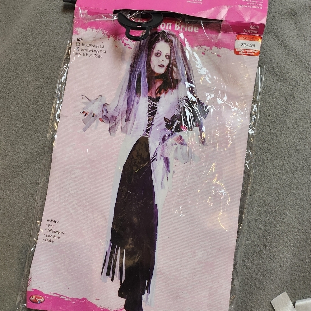 Skeleton Bride Adult Size Costume  Zombie Bride Halloween Costume